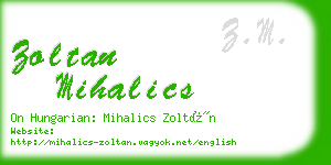 zoltan mihalics business card